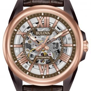 Bulova Mechanical 98a165 Kello Luurankokello / Nahka