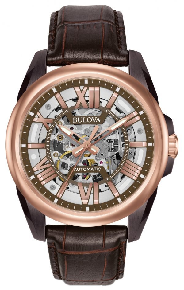 Bulova Mechanical 98a165 Kello Luurankokello / Nahka