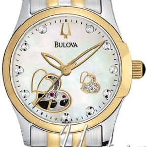 Bulova Mechanical 98p123 Kello Valkoinen / Kullansävytetty