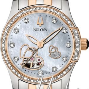 Bulova Mechanical 98r154 Kello Valkoinen / Punakultasävyinen