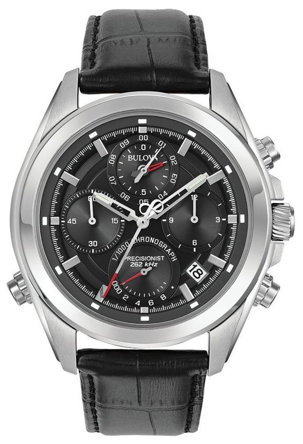 Bulova Precisionist 96b259 Kello Musta / Nahka