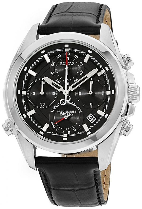 Bulova Precisionist 96b259xg Kello Musta / Nahka