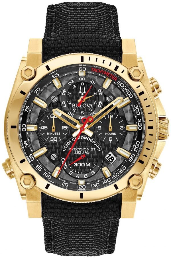 Bulova Precisionist 97b178 Kello Musta / Nahka