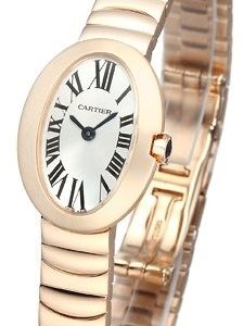 Cartier Baignoire W8000015 Kello Hopea / 18k Punakultaa