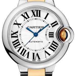 Cartier Ballon Blue W2bb0002 Kello Hopea / 18k Keltakultaa