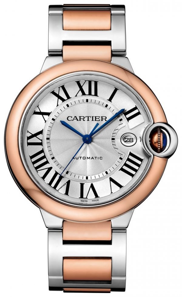 Cartier Ballon Blue W2bb0004 Kello Hopea / 18k Punakultaa