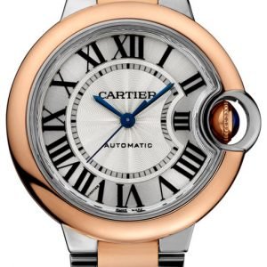 Cartier Ballon Blue W2bb0023 Kello Hopea / 18k Punakultaa