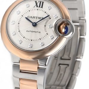 Cartier Ballon Blue W3bb0006 Kello Hopea / 18k Punakultaa