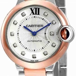 Cartier Ballon Blue W3bb0007 Kello Hopea / 18k Punakultaa