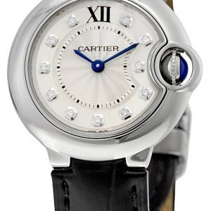 Cartier Ballon Blue W4bb0008 Kello Hopea / Nahka