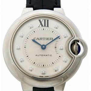 Cartier Ballon Blue W4bb0009 Kello Hopea / Nahka