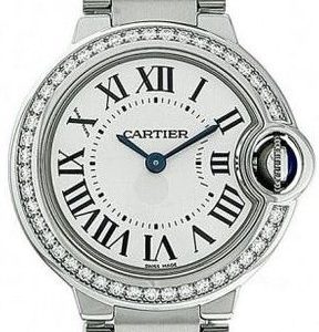 Cartier Ballon Blue W4bb0015 Kello Hopea / Teräs