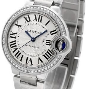 Cartier Ballon Blue W4bb0016 Kello Hopea / Teräs