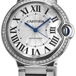 Cartier Ballon Blue W4bb0017 Kello Hopea / Teräs