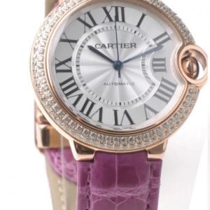 Cartier Ballon Blue We900551 Kello Hopea / Nahka