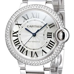 Cartier Ballon Blue We9006z3 Kello Hopea / 18k Valkokultaa