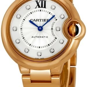 Cartier Ballon Blue We902039 Kello Hopea / 18k Punakultaa