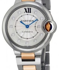 Cartier Ballon Blue We902061 Kello Hopea / 18k Punakultaa