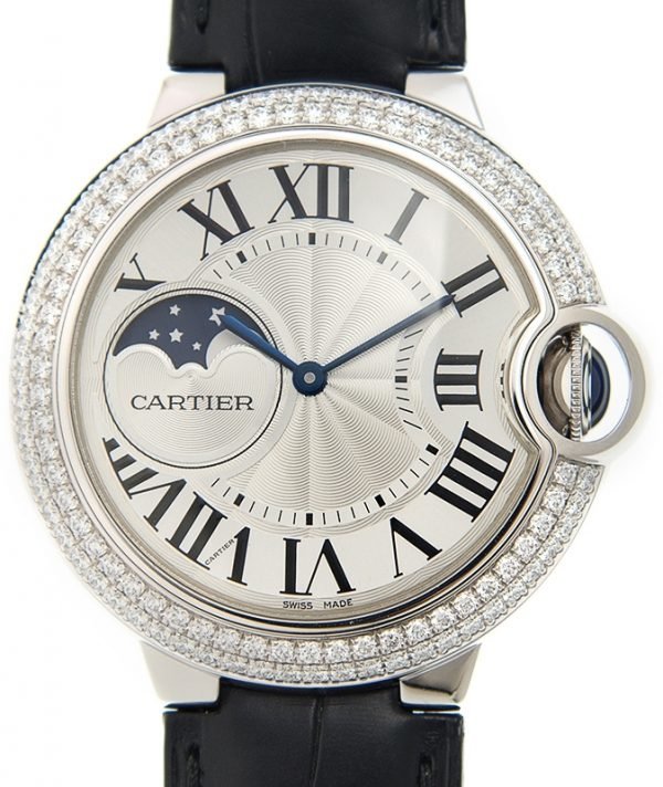 Cartier Ballon Blue Wjbb0028 Kello Hopea / Nahka