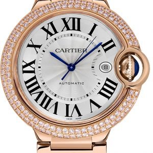 Cartier Ballon Blue Wjbb0029 Kello Hopea / 18k Punakultaa