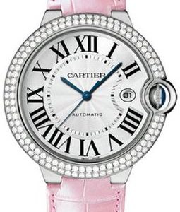 Cartier Ballon Blue Wjbb0032 Kello Hopea / Nahka