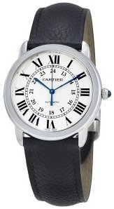 Cartier Ronde Solo De Cartier Wsrn0021 Kello Hopea / Nahka