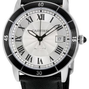 Cartier Ronde Wsrn0002 Kello Hopea / Nahka