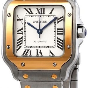 Cartier Santos 100 W2sa0007 Kello Valkoinen / 18k Keltakultaa