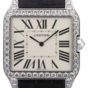 Cartier Santos Dumont Wh100651 Kello Hopea / Nahka