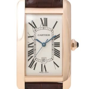 Cartier Tank Americaine W2609156 Kello Hopea / Nahka