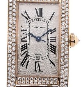 Cartier Tank Americaine Wb704751 Kello Hopea / Nahka