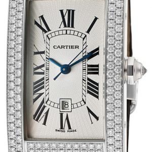 Cartier Tank Americaine Wb710002 Kello Hopea / Nahka