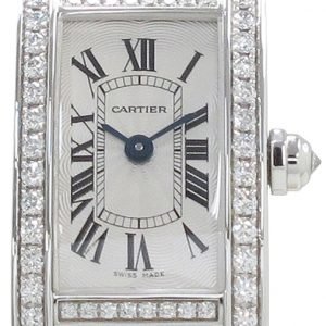 Cartier Tank Americaine Wb710013 Kello Hopea / 18k Valkokultaa