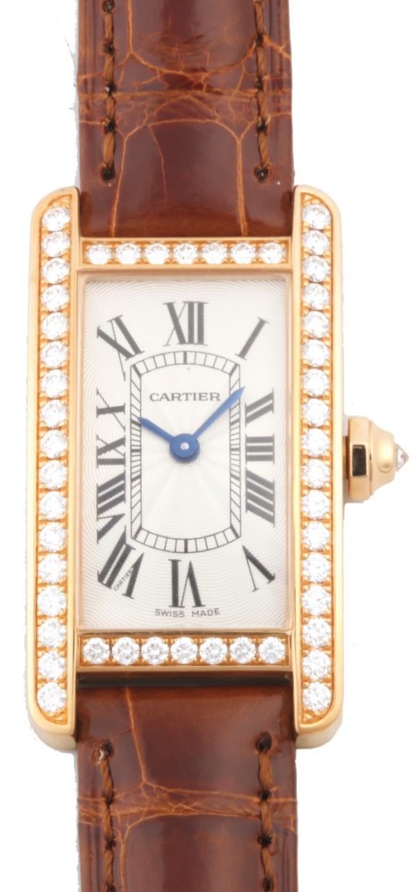 Cartier Tank Americaine Wjta0002 Kello Hopea / Nahka