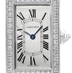 Cartier Tank Americaine Wjta0003 Kello Hopea / Nahka