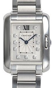 Cartier Tank Anglaise W4ta0003 Kello Hopea / Teräs