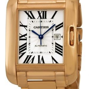 Cartier Tank Anglaise W5310003 Kello Hopea / 18k Punakultaa