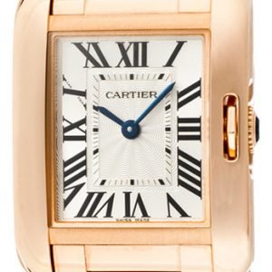 Cartier Tank Anglaise W5310013 Kello Hopea / 18k Punakultaa