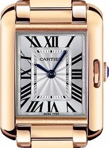 Cartier Tank Anglaise W5310041 Kello Hopea / 18k Punakultaa