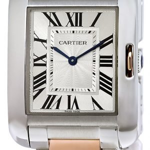 Cartier Tank Anglaise W5310043 Kello Hopea / 18k Punakultaa