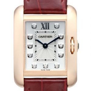 Cartier Tank Anglaise Wjta0007 Kello Hopea / Nahka