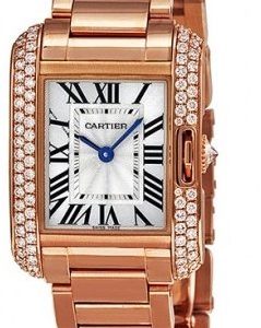 Cartier Tank Anglaise Wt100002 Kello Hopea / 18k Punakultaa