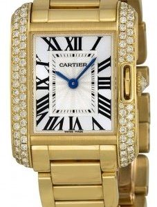 Cartier Tank Anglaise Wt100005 Kello Hopea / 18k Keltakultaa