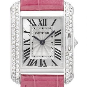 Cartier Tank Anglaise Wt100015 Kello Hopea / Nahka