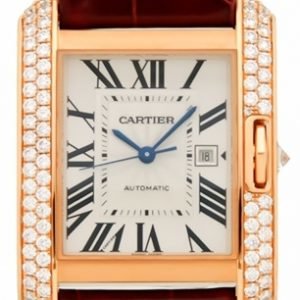 Cartier Tank Anglaise Wt100016 Kello Hopea / Nahka