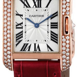 Cartier Tank Anglaise Wt100029 Kello Hopea / Nahka