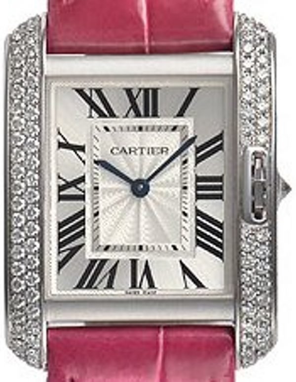 Cartier Tank Anglaise Wt100030 Kello Hopea / Nahka