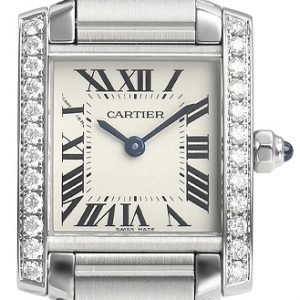 Cartier Tank Francaise W4ta0008 Kello Hopea / Teräs