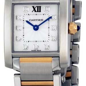 Cartier Tank Francaise We110004 Kello Hopea / 18k Punakultaa