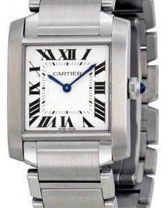 Cartier Tank Francaise Wsta0005 Kello Hopea / Teräs